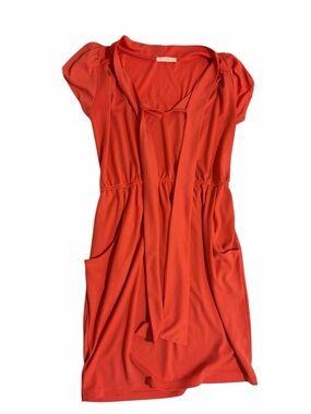 Bella D. Scarlet Red Mini Dress with V-Neck